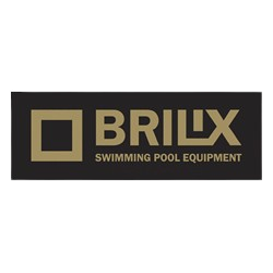 Brilix logó, fekete alapon barna betűkkel. A Brilix a cseh Albixon cég márkája, mely medencéket, medence gépészetet és kiegészítőket gyárt és forgalmaz. Jellemző a Brilixre a kedvező ár-teljesítmény arány.  Kattintható kép, a link átvisz a webshopba.